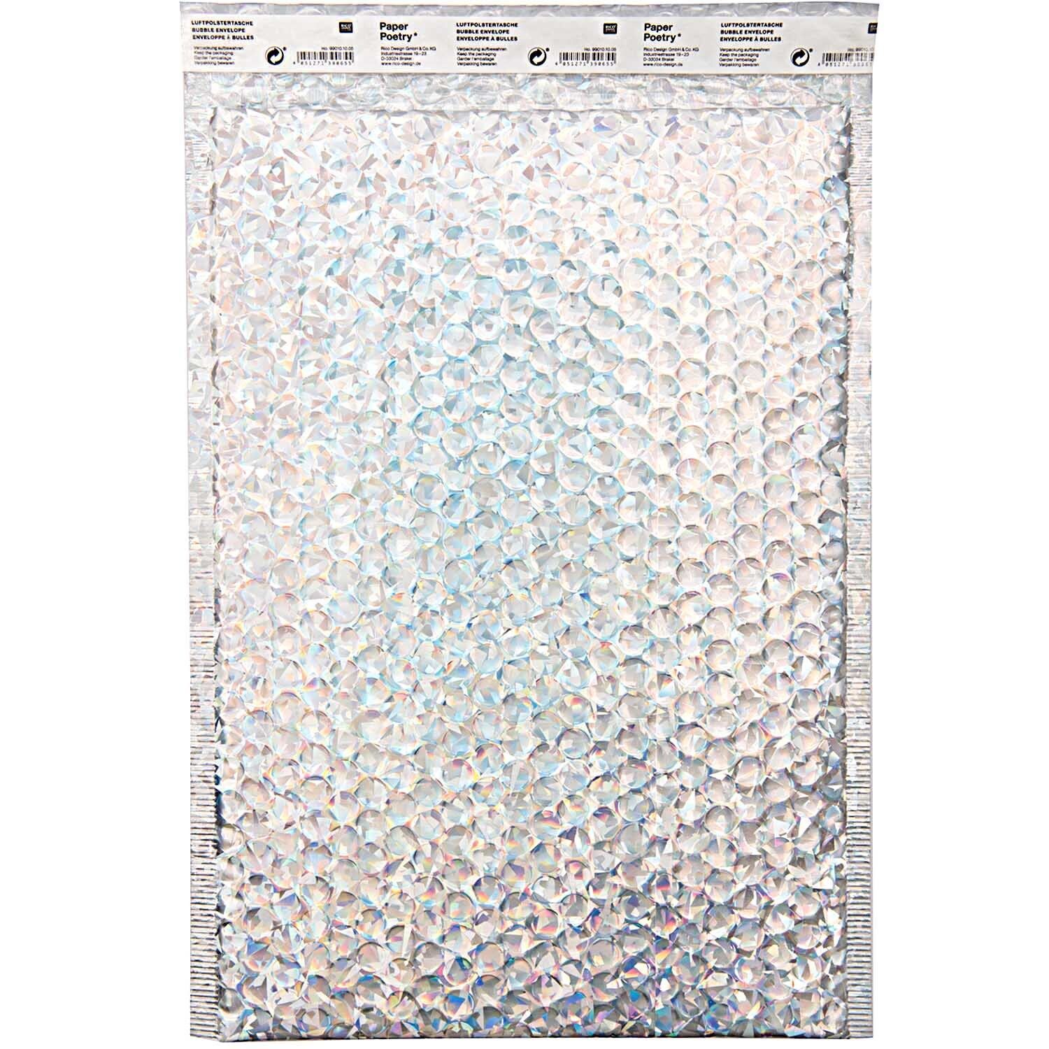 RICO Kuplapussi C4 hologrammi hopea, sisämitta 23x34cm, ulko 25x38cm