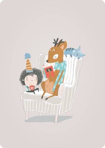 Postikortti Gutrath - Seurue nojatuolissa