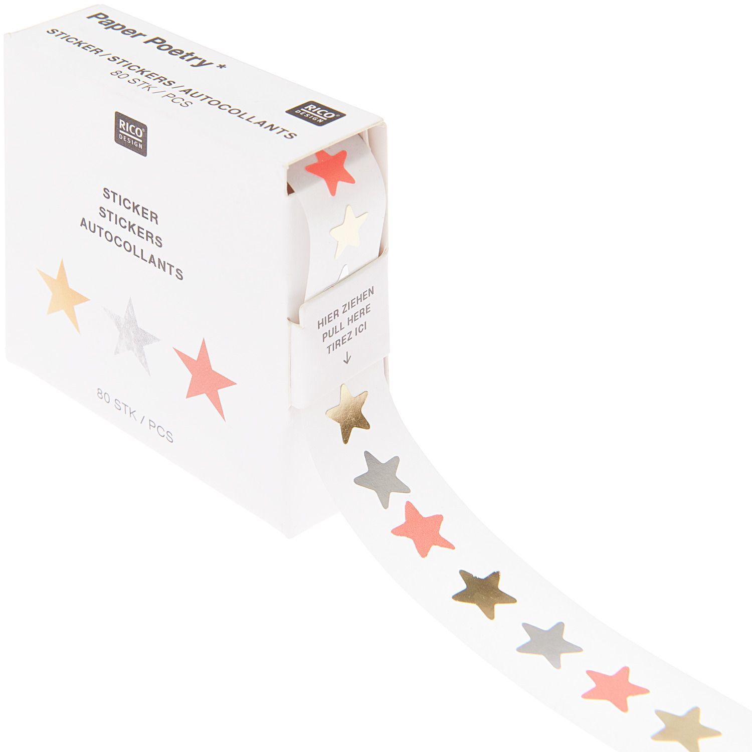 RICO tarra tähdet Neon Gold Silver FSC MIX