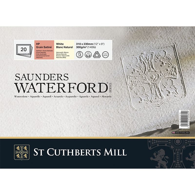 SCM Saunders lehtiö 31x23cm (20L4) S HotPressed, 100% Cotton Natural White