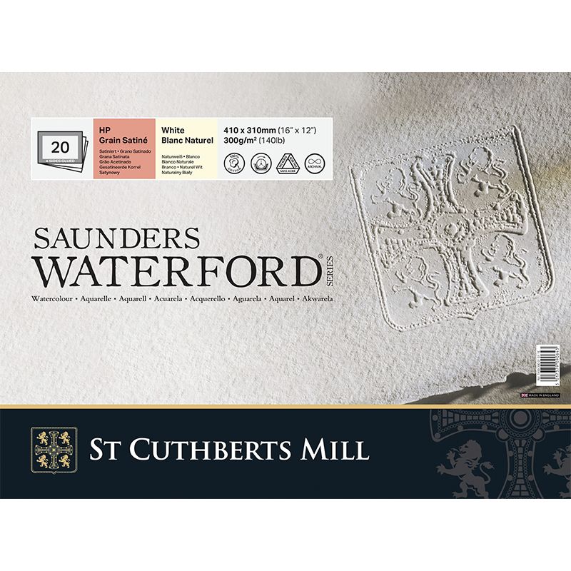 SCM Saunders lehtiö 41x31cm (20L4) S HotPressed, 100% Cotton Natural White