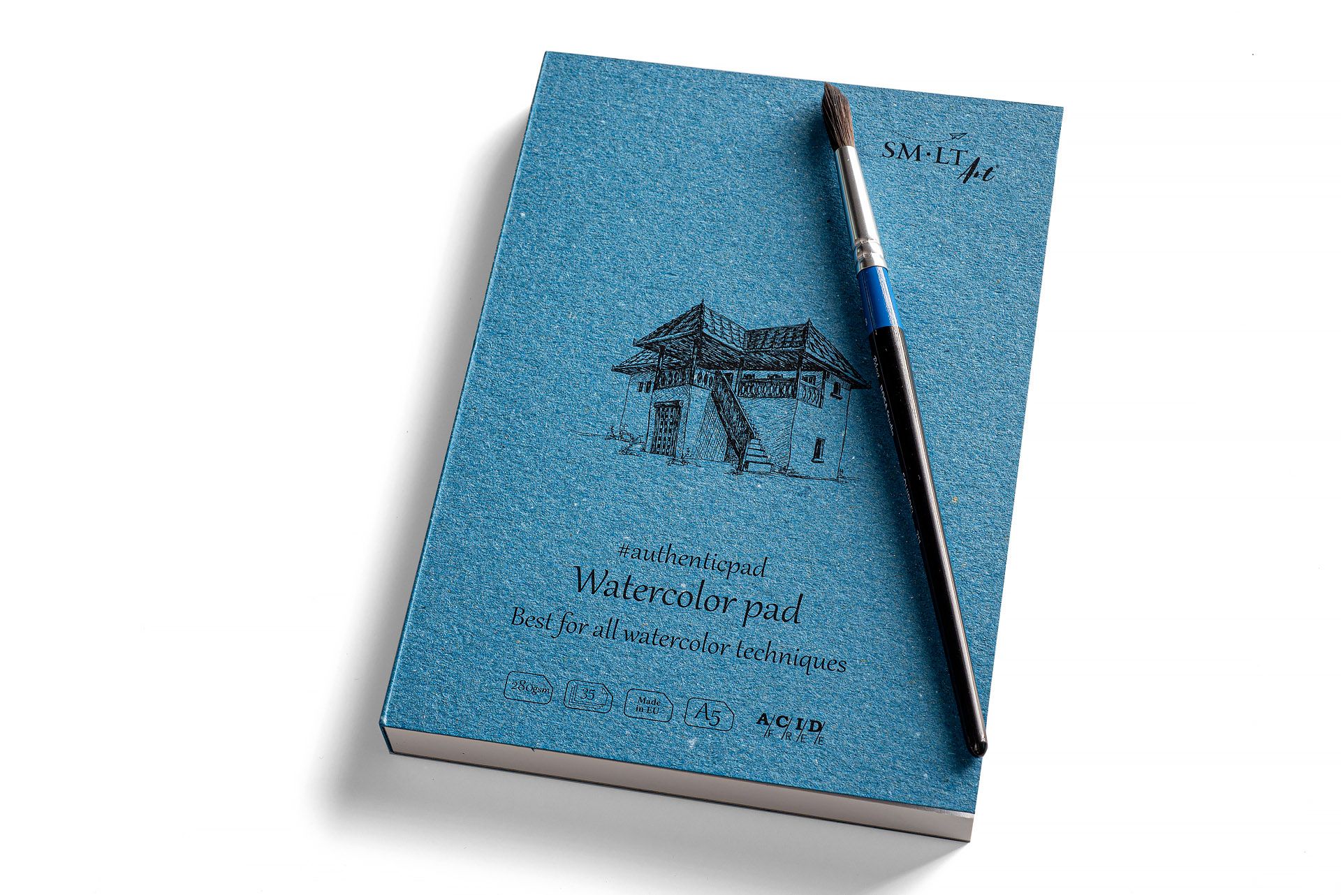 SMLT Akvarelli lehtiökirja 280g A5 (20), liimattu pitkä pysty sivu