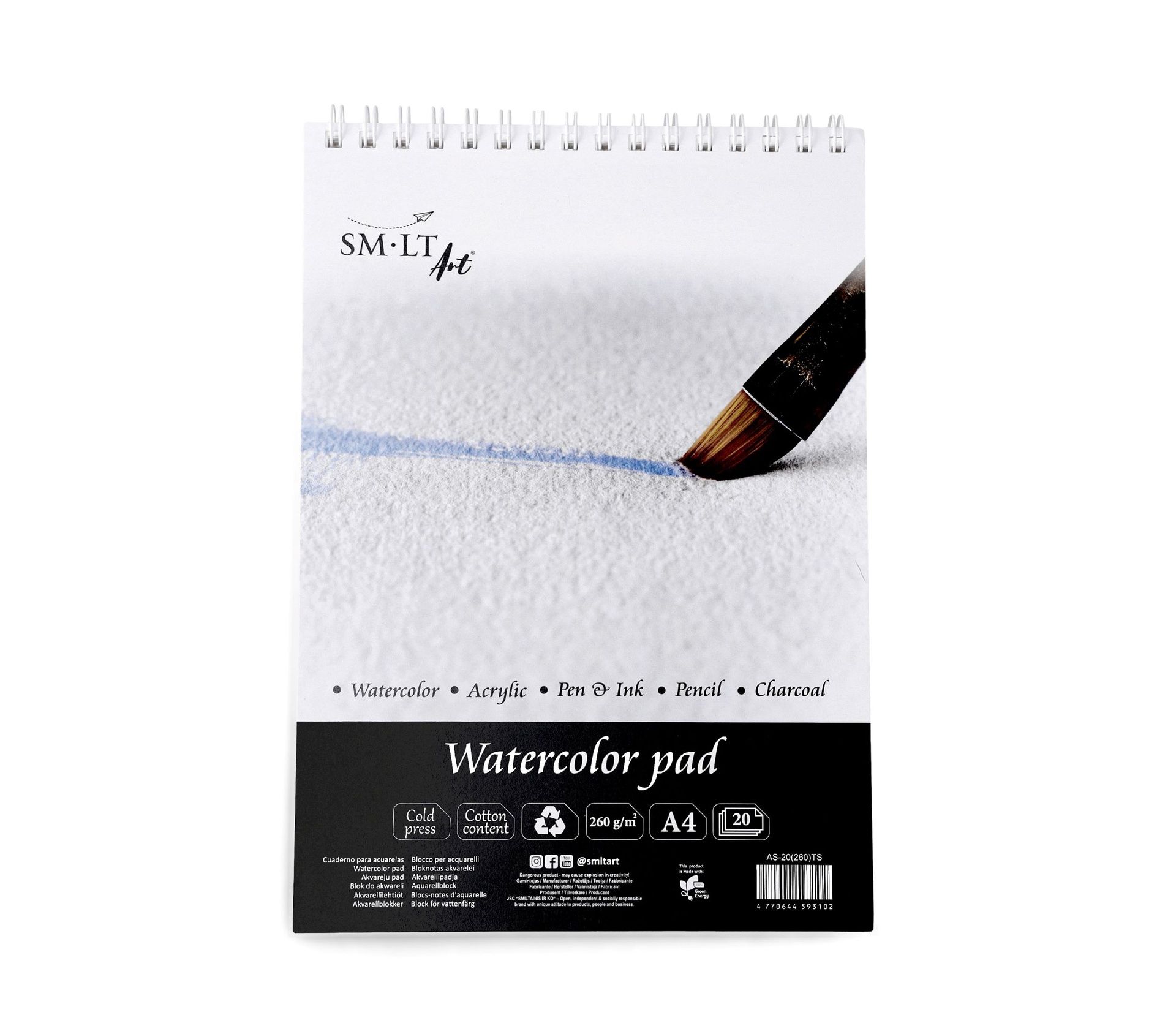 SMLT Art akvarellilehtiö A4 260gsm CP 20 lehteä ki