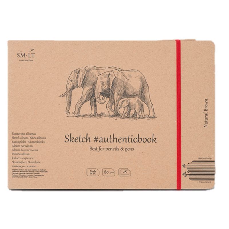 SMLT Brown-luonnoslehtiö 135g 245x176mm (28) //, kuminauhasuljenta, 100%kierrätyspaperi