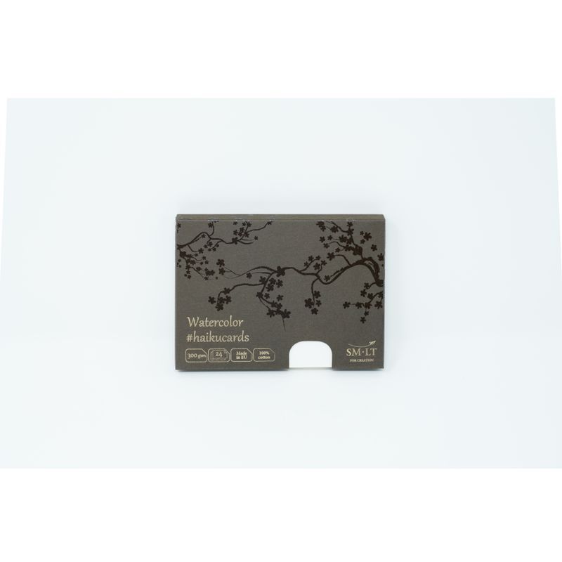 SMLT Haikukortit akvarelli 147x106mm(24)300g,Ivory, Pyöristetyt kulmat, 100% lumppua