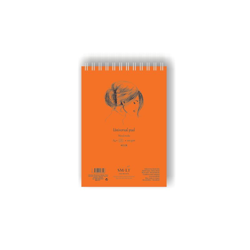 SMLT Mixed-media lehtiö 200g A4 (40) luonnonvalk, mikroperforointi, kierre yläreunassa