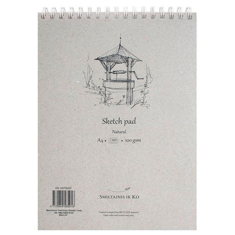 SMLT Natural-luonnoslehtiö 100g A4 (100) kierrätet, mikroperforointi, kierre yläreunassa