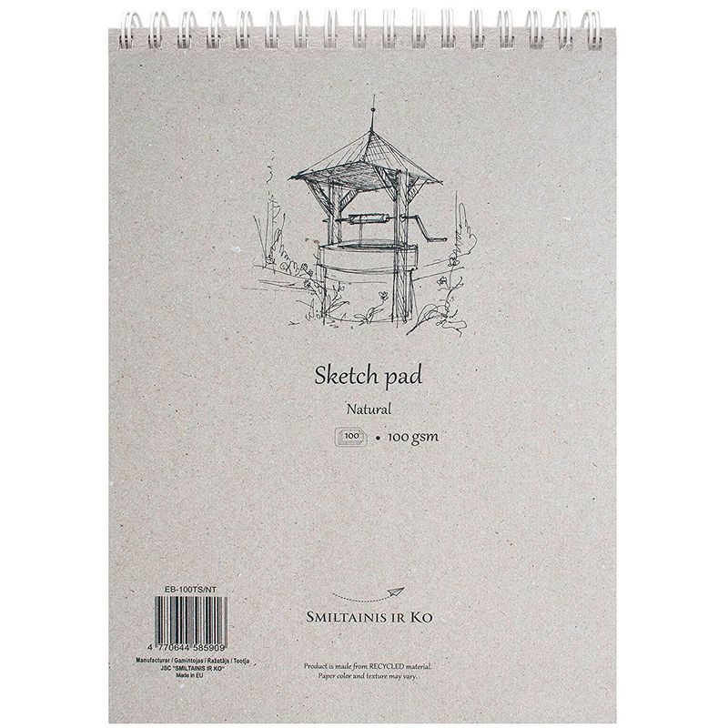 SMLT Natural-luonnoslehtiö A5 (70) 100g, kierrätet, mikroperforointi, kierre yläreunassa