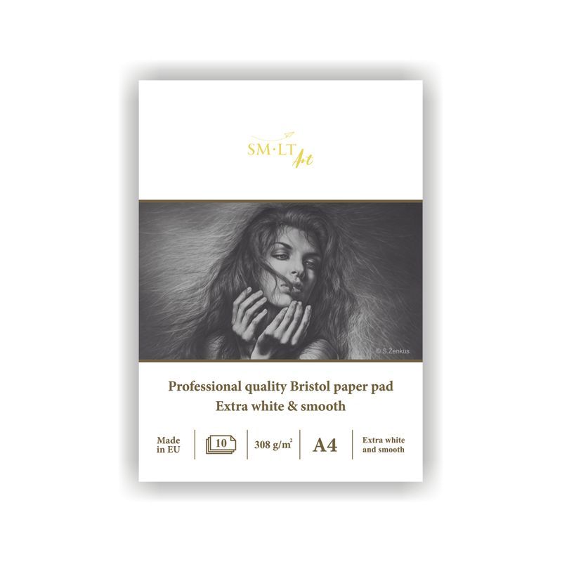 SMLT PRO-luonnoslehtiö Bristol 308g A4 (10) extrav, liimaselkä