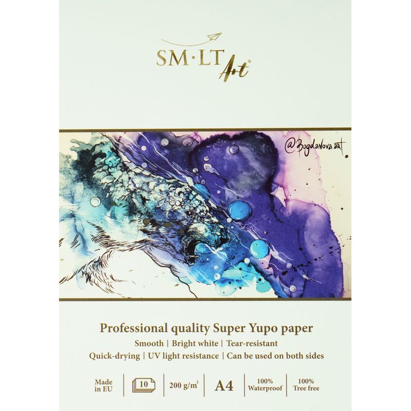 SMLT PRO Yupo-paperilehtiö 200g A4 (10), Repeytymätön, UV-suojattu