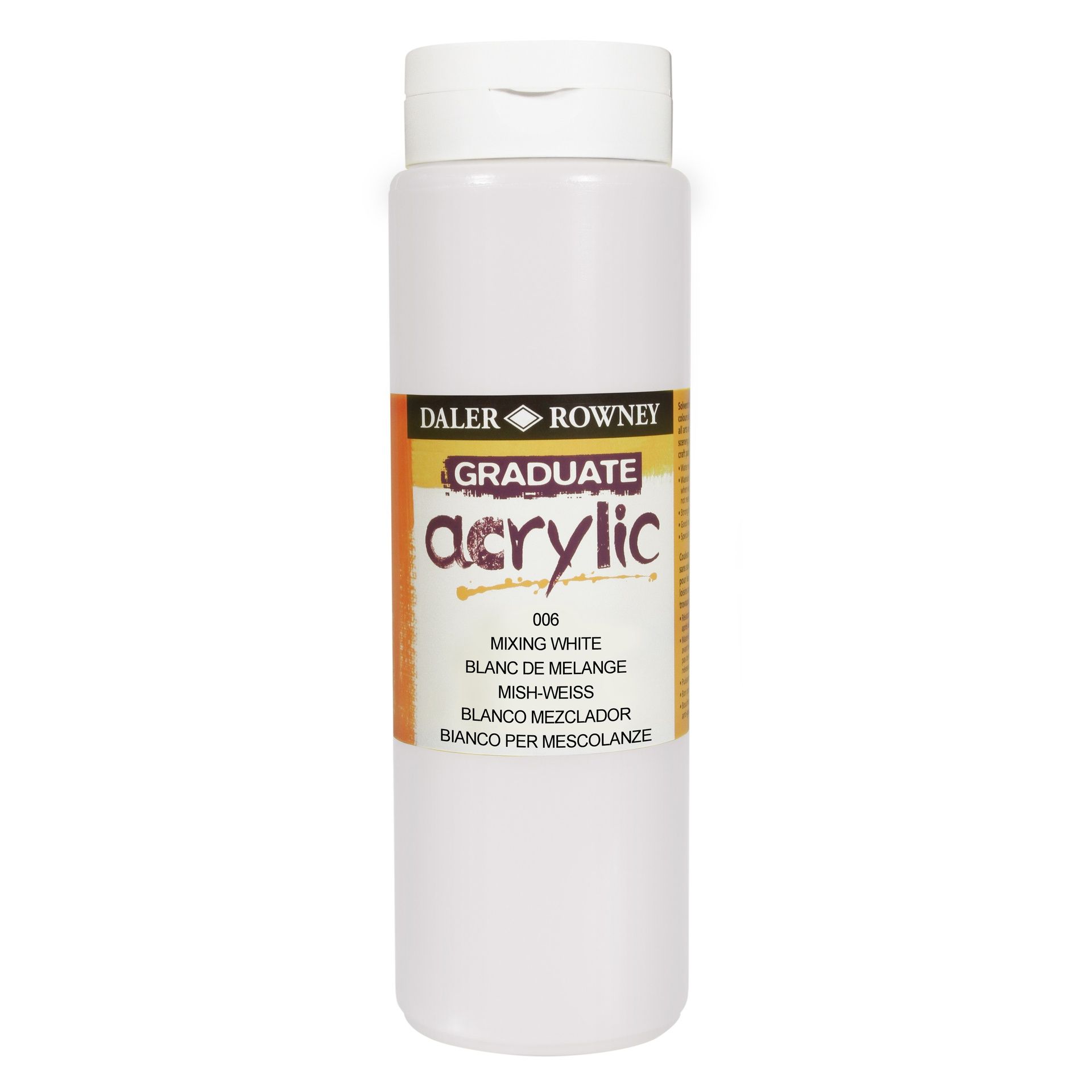 T DR Graduate acrylic 500ml 006 Mixing white, 500ml akryyliväri