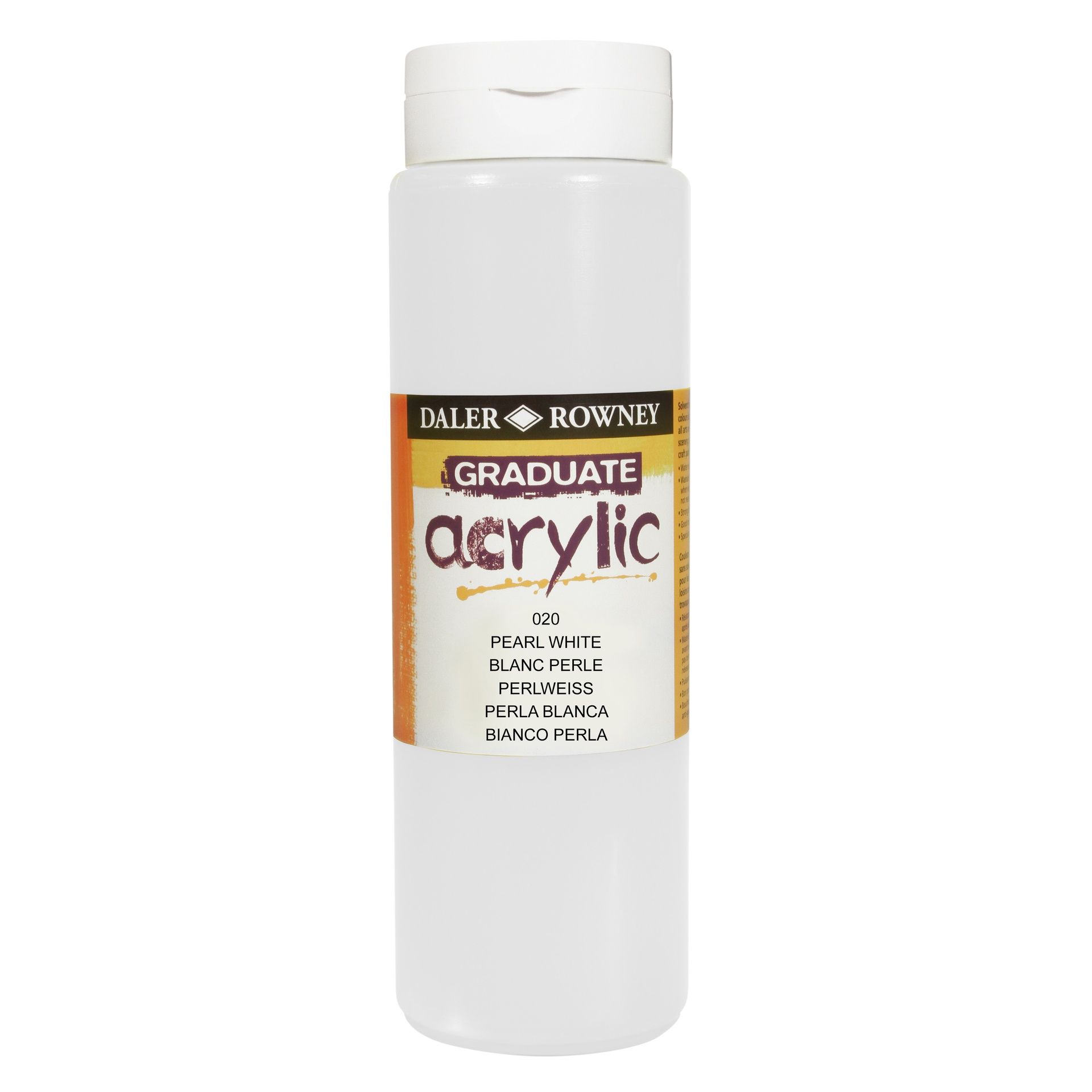 T DR Graduate acrylic 500ml 020 Pearl white, 500ml akryyliväri