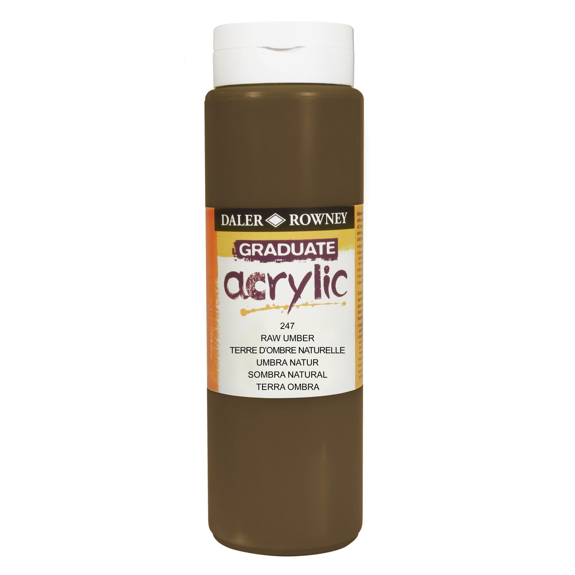 T DR Graduate acrylic 500ml 247 Raw umber, 500ml akryyliväri