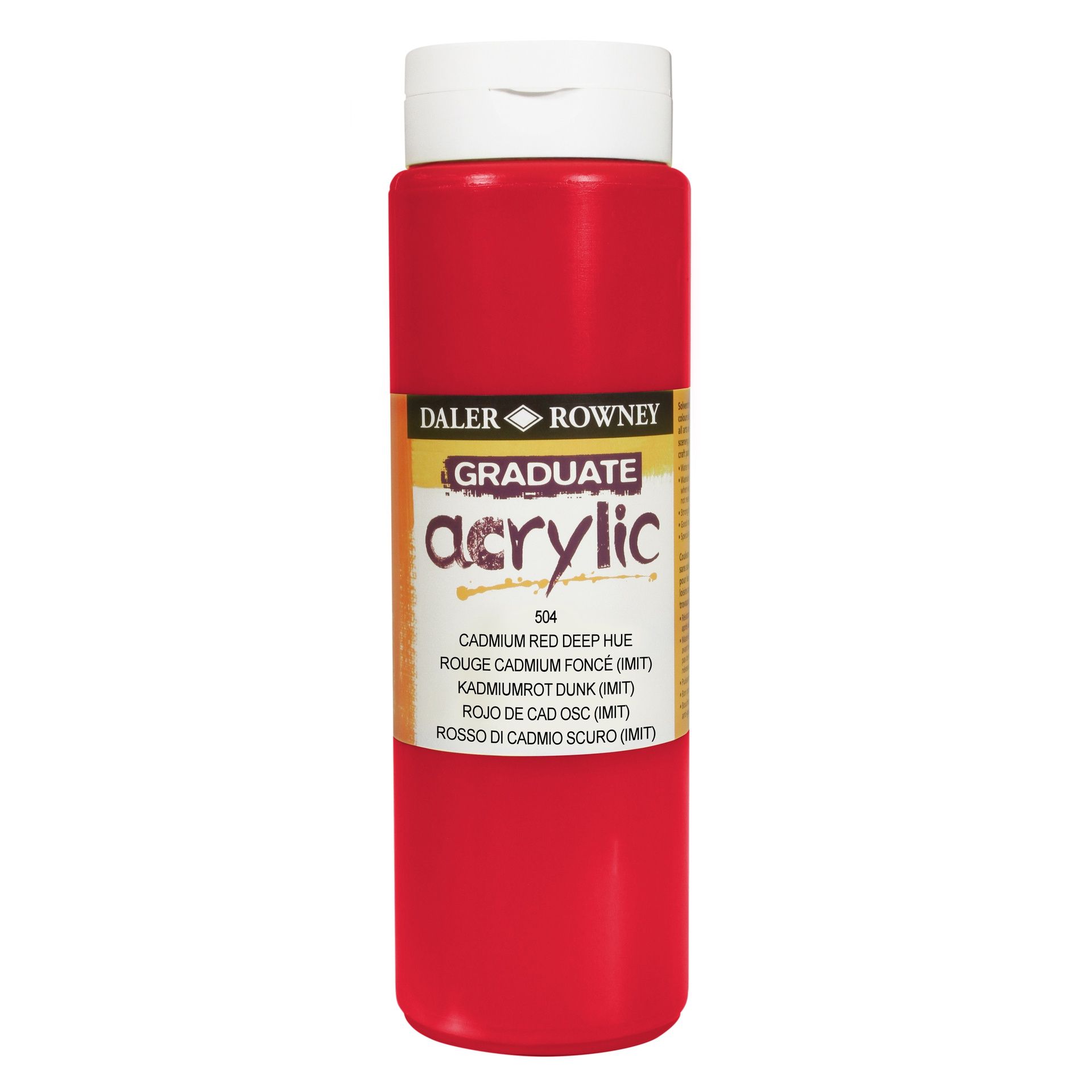 T DR Graduate acrylic 500ml 504 Cadmium red deep h, 500ml akryyliväri