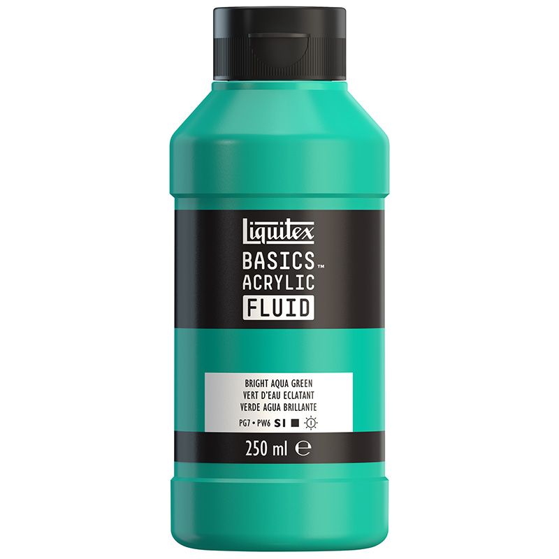 T LQX Basics Fluid 250ml 660 Bright Aqua Green, juokseva akryyliväri