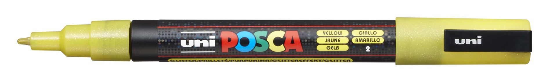 T UNI POSCA Marker PC-3M 0,9-1,3mm 2 yellow glitte, 44