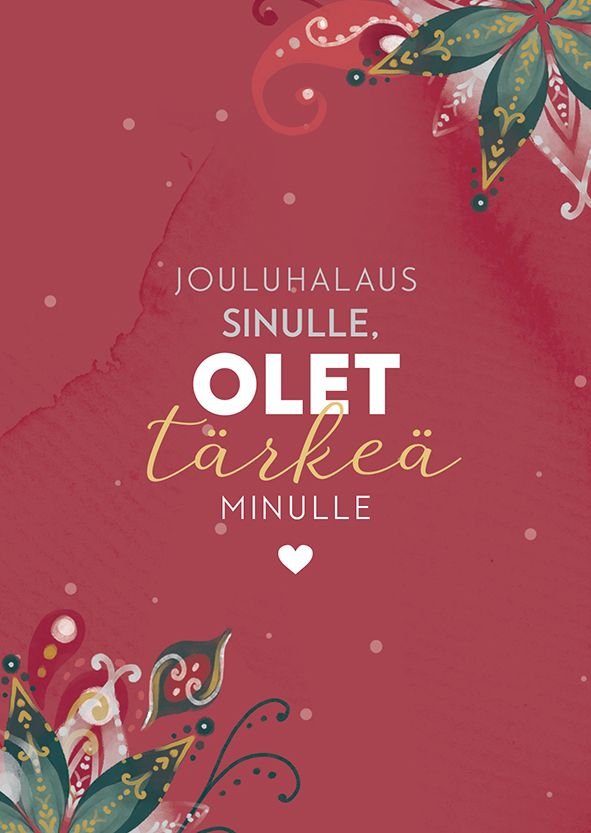 Joulukortti Hidasta Elämää - Olet tärkeä minulle