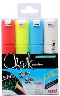 UNI Chalk 4 kpl liitutaulutussi PWE-8K, 8mm