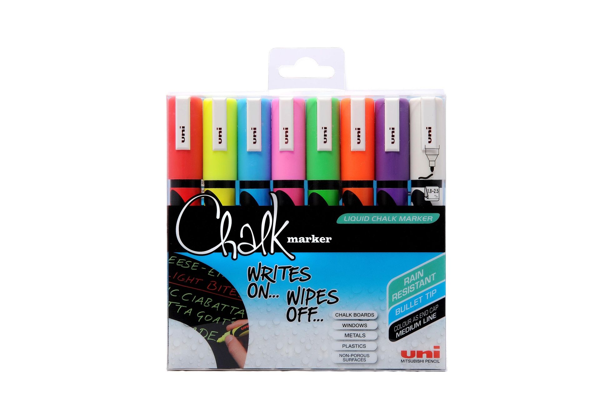 UNI Chalk 8 kpl liitutaulutussi PWE-5M, 1,8-2,5mm