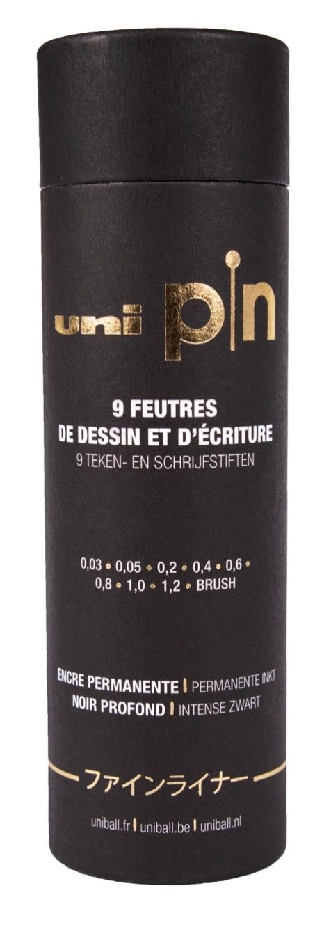 UNI PIN kuitukärkikynä 9 kpl lahjatuubi