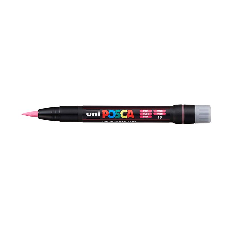 UNI POSCA Brush Marker PCF-350 8mm 13 pink, 56 sivellintussi