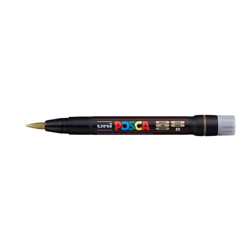 UNI POSCA Brush Marker PCF-350 8mm 25 gold, 810 sivellintussi