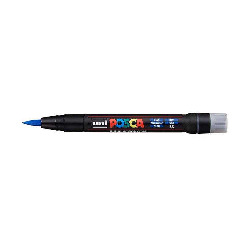 UNI POSCA Brush Marker PCF-350 8mm 33 blue, 41 sivellintussi