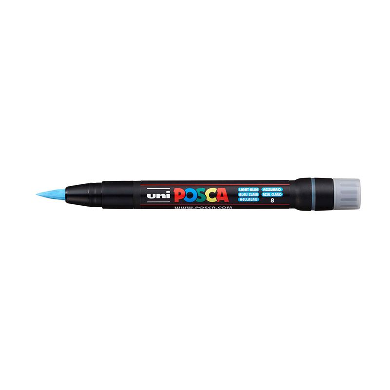 UNI POSCA Brush Marker PCF-350 8mm 8 light blue, 57 sivellintussi