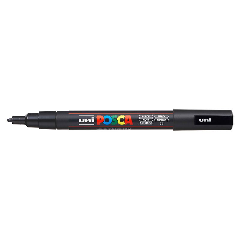 UNI POSCA Marker PC-3M 0,9-1,3mm 24 black, 46