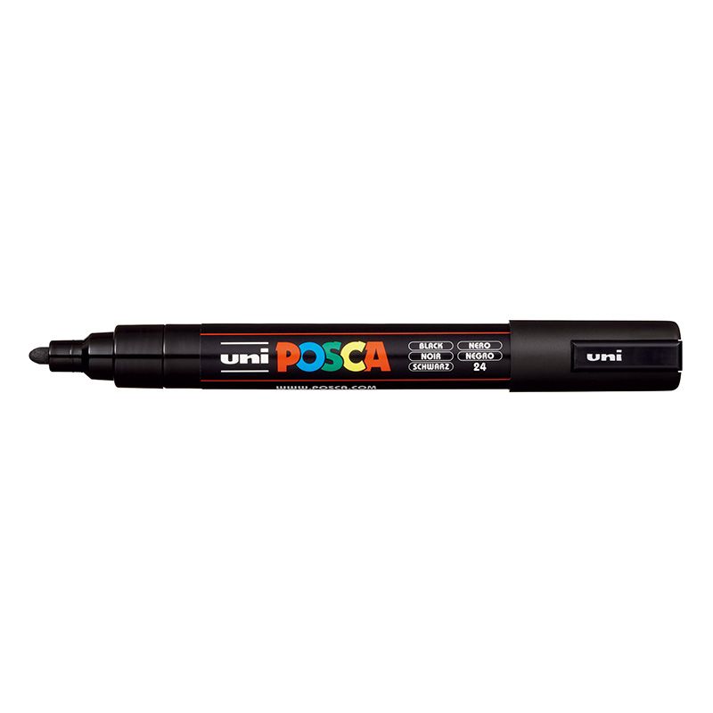UNI POSCA Marker PC-5M 1,8-2,5mm 24 black, 46