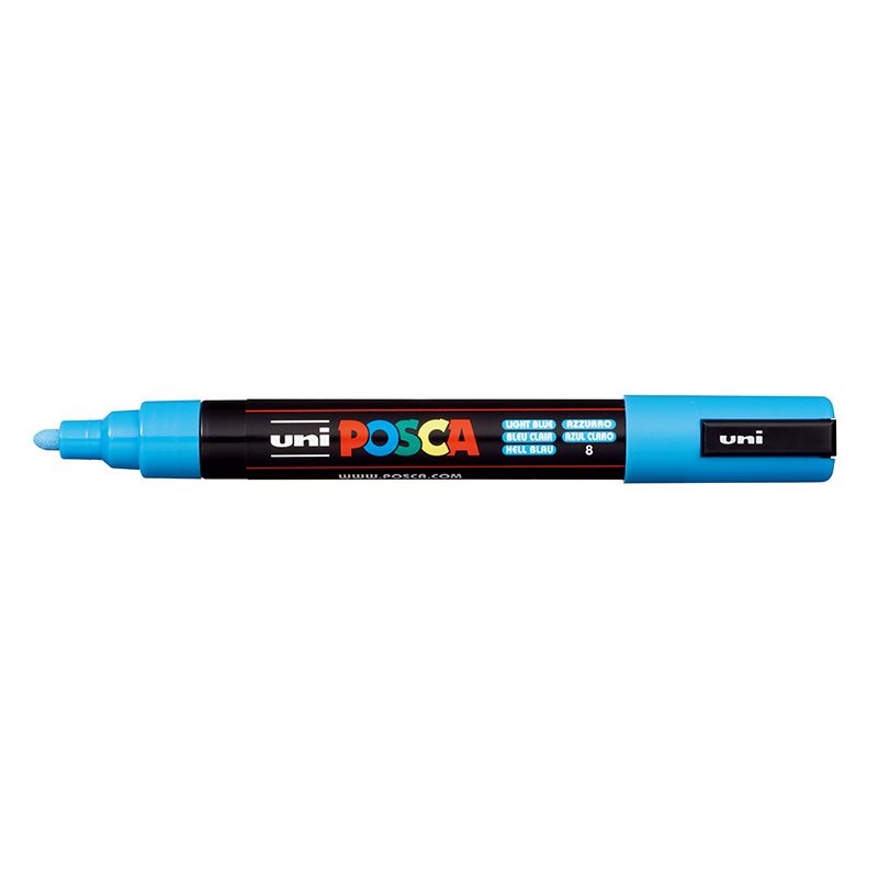 UNI POSCA Marker PC-5M 1,8-2,5mm 8 light blue, 57