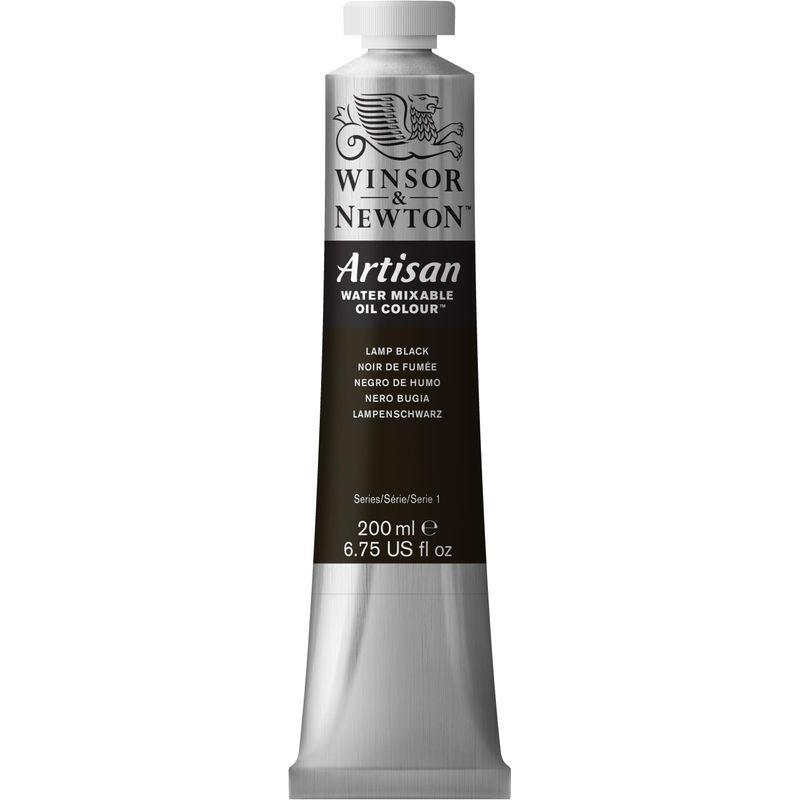 WN Artisan 200ml 337 Lamp black, 200ml vesiliukoinen öljyväri