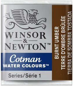 WN Cotman 1/2 (1,7ml) 076 Burnt Umber, akvarellivärinappi x