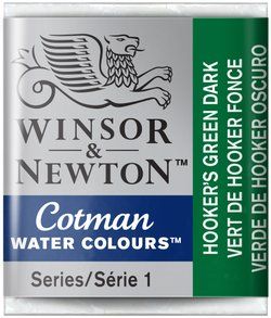 WN Cotman 1/2 (1,7ml) 312 Hooker's Green Dark, akvarellivärinappi