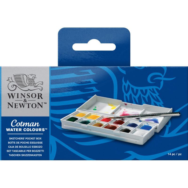 WN Cotman Pocket Sketchers Box 12 x 1/2 nappia, akvarellilajitelma
