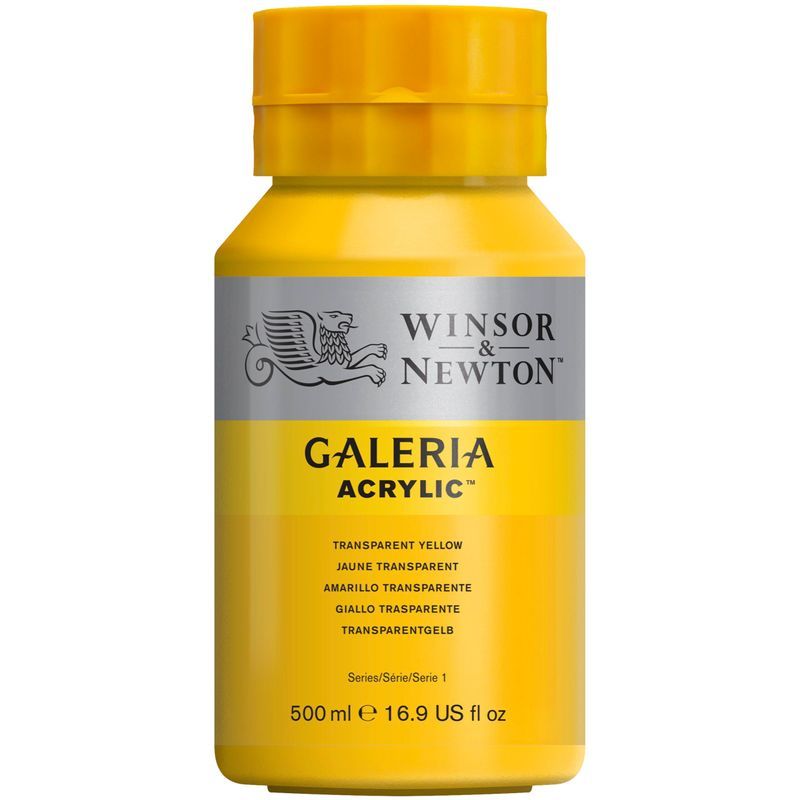 WN Galeria 500ml 653 Transparent yellow (1), 500ml akryyliväri