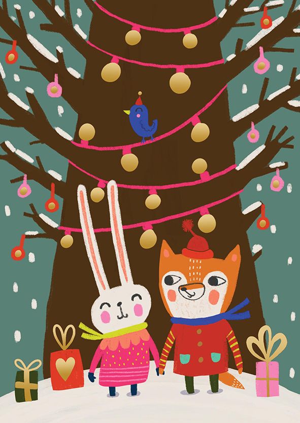 Postikortti joulu Mira Mallius - Kuusen juurella