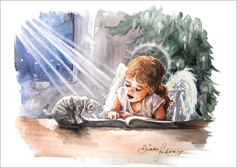 Postikortti joulu Sirkku Saukonoja - Lukija