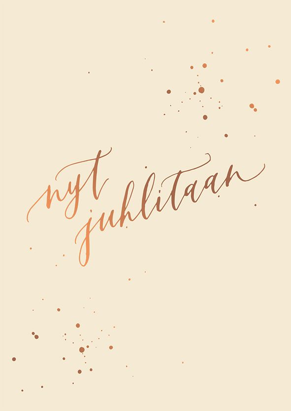 Postikortti Kalligrafiastudio - Nyt juhlitaan