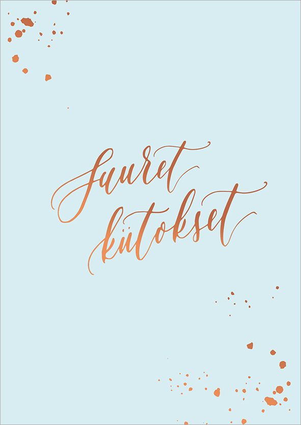 Postikortti Kalligrafiastudio - Suuret kiitokset