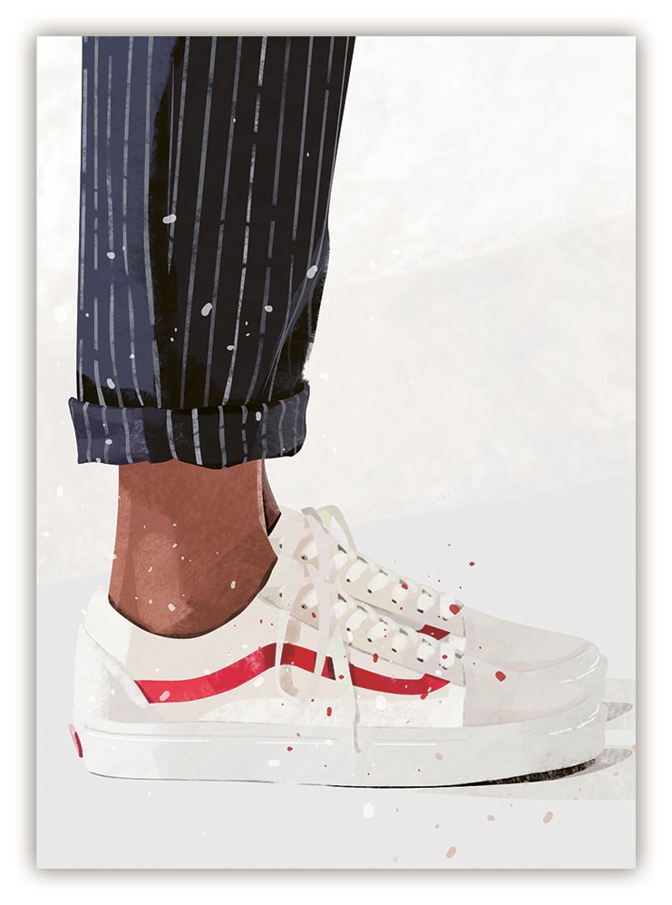 Postikortti Quire - Valkoiset lenkkarit jaloissa