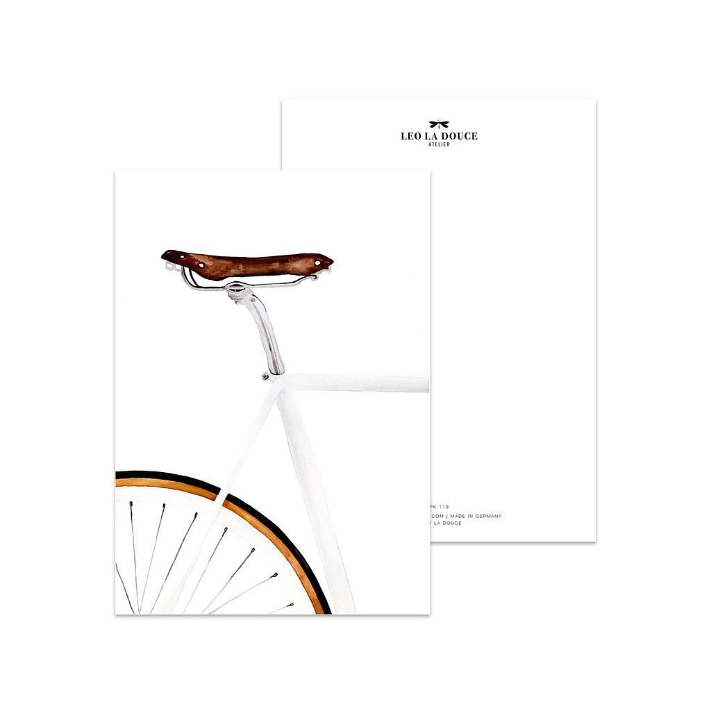 Postikortti Leo la Douce - White racer