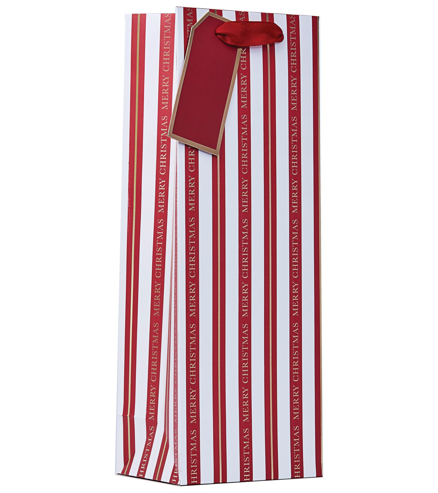 Lahjakassi joulu Pullokassi Partisan - Christmas Stripe "Merry Christmas"