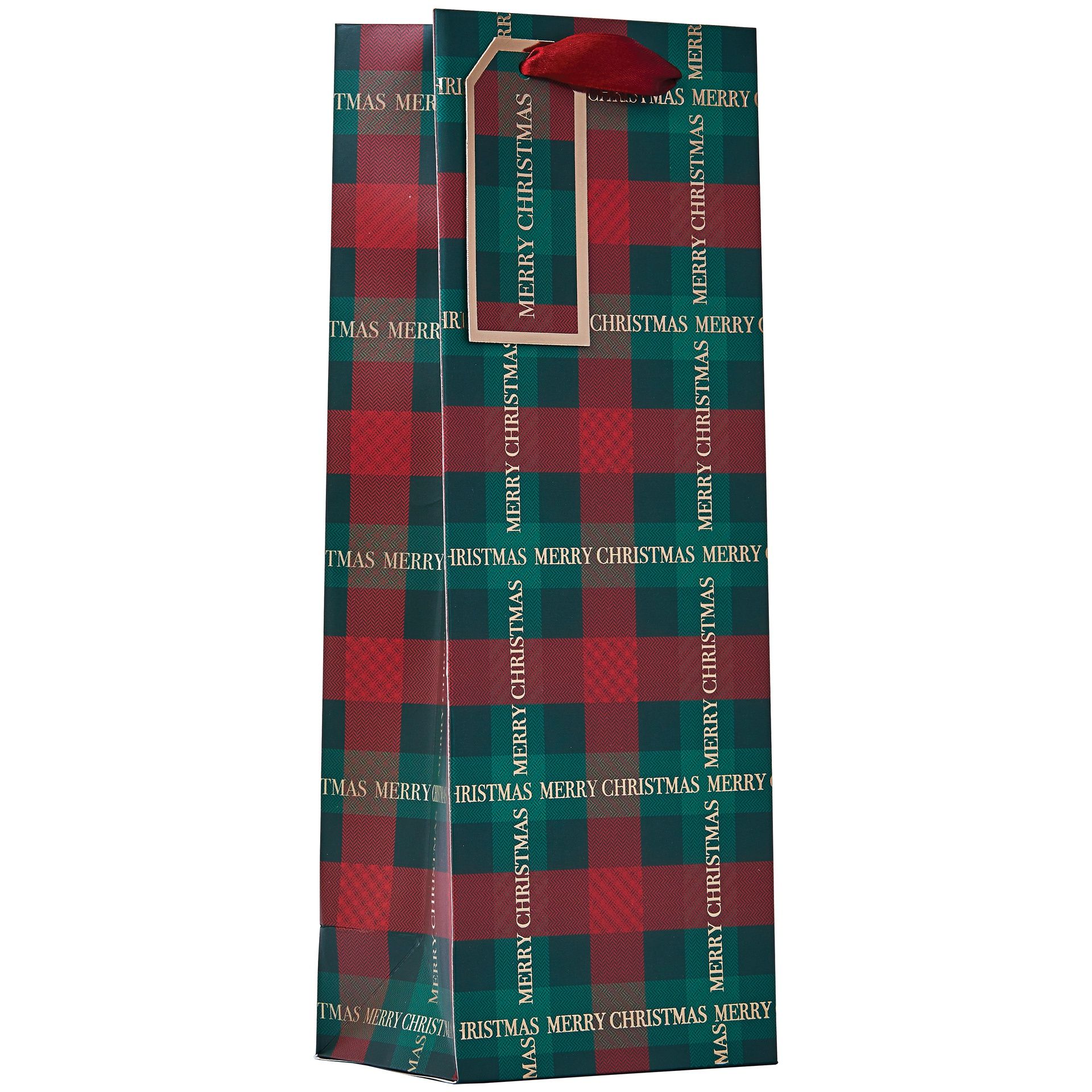 Lahjakassi joulu Pullokassi Partisan - Christmas Tartan "Merry Christmas"