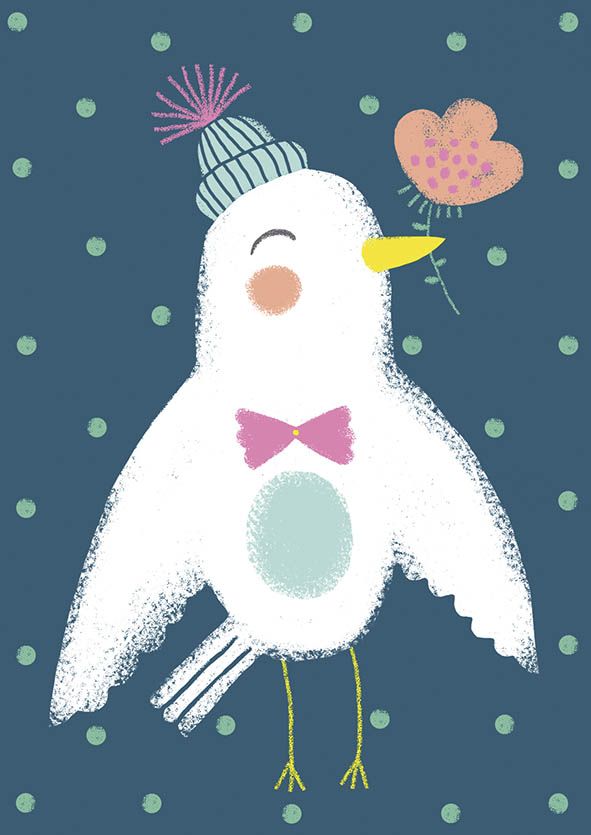 Postikortti Mira Mallius - Lintu