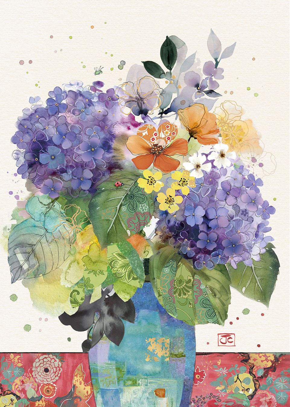 2-osainen kortti Bug Art - Hydrangeas