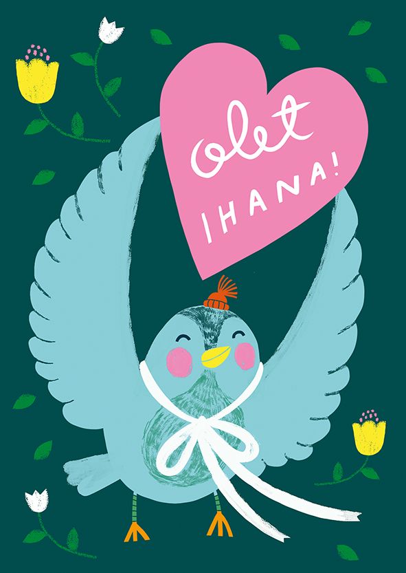 Postikortti Mira Mallius - Lintu, Olet ihana