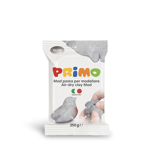 PRIMO muovailumassa 250g glitter hopea ilmassa kovettuva