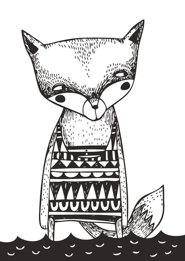 Kohopainettu postikortti Mira Mallius - Kettu