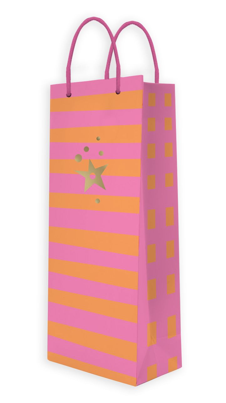 Lahjakassi pullokassi Putinki Moments - Raidat, pinkki-oranssi